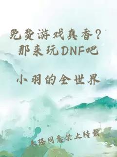 免费游戏真香？那来玩DNF吧